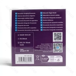 Gwiazda LED na czubek choinki 21cm na baterie 3AA zimna biel - zdjęcie 7